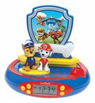 Lexibook Paw Patrol Chase Projector Radio clock, built-in night light, time projection onto the ceiling, sound effects, battery-powered, Blue/Red, RP500PA