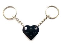 LEGO Black Love Heart Keychain Keyring Valentines Birthday Gift