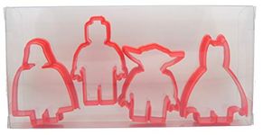 Minifigure Shaped Mini Figures Set of 4, Batman, Yoda, Minifigure Man & Darth Vader Cookie Cutter, Biscuit, Pastry, Fondant Cutters