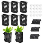 Lawei 8 Pack Hanging Aquarium Plant Holder, Plastic Aquatic Plant Pot with 48 Hooks and 16 Suction Cups, Aquatic Planter Cups for Aquarium Decorations Accessories Fish Tank Live Aquarium Plants