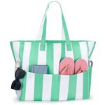 benpen Large Beach Bags for Women:Waterproof Summer Beach Tote Bag with Zip,Holiday Essentials Shopping Bag Travel Bag with Pockets,Lightweight Overnight Shoulder Bag Handbags for Pool