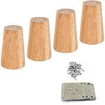 3.15" / 8cm Furniture Legs,Set of 4 Modern Solid Wooden Furniture Legs Tapered Furniture Feet DIY Replacement for Cabinet Cupboard Sofa Couch Chair Ottoman