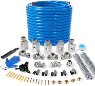 3/4"×100&200&300ft Compressed Air Line Kit for Shop/Garage, Hdpe-Aluminum Rapid Air System Includes Right Angle Fittings and Tee Fittings, Compressed Air Piping System Leak Proof&Easy to Install