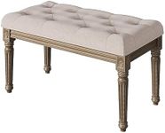 GAOMON Vintage Bench,Button Tufted Entryway Bench,31 in x 17in Bedroom Bench,Piano Bench for Living Room, Foyer, Dining and Bedroom, Beige