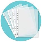 Triplast 100 x A4 Punched Pockets - Transparent & Top Opening for Easy Access - Poly File Pockets & Clear Plastic Sleeves for Organising Letters & Documents in Lever Arch Files, Ring Binders, etc