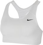 Nike Women's Swoosh Bra Non Pad Sports Bra White/(Black), XL