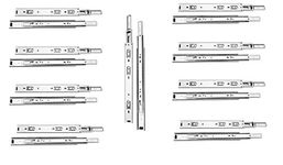 SANJARI Telescopic Channel 4 Ball Bearing Silver Drawer Channel (500 mm 20 Inch) (PACK of 9)