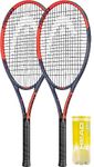 HEAD Reward Adult Tennis Racket Set of 2 with Full Protective Covers and 3 Tennis Balls