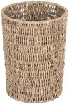 StorageWorks Wicker Waste Basket, Small Trash Can, Wicker Trash Basket with Handwoven Seagrass, Wicker Garbage Can for Bedroom, Bathroom, 1 Pack