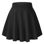 Urban CoCo Women's Basic Versatile Stretchy Flared Casual Mini Skater Skirt (XS, Black)