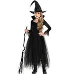 Enchanted Witch Costume Set - Small (4-6) - Deluxe Black Polyester, Satin & Lace - Unique & Adorable Outfit for Halloween & Magical Moments