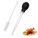 2 Pcs Turkey Baster,Baster for Cooking,Turkey Oil Dropper with Cleaning Brush,Large Turkey Injector Long Turkey Baster for Oiling and Marinating Turkey Beef Fish Meat,Kitchen Gadget for Roasting BBQ