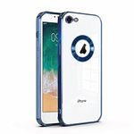 GetTechGo® Electroplated Logo View Back Case Cover Compatible for iPhone 6 | Slim Shockproof | Super Soft TPU | Raised Edges | Anti-Shock | Anti-Yellow (Blue)