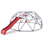 OLAKIDS Climbing Dome with Slide, Kids Outdoor Jungle Gym Geodesic Climber, 13FT Climb Steel Frame Structure Backyard Playground Center Equipment for Toddlers