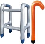 2 PCS Inflatable Walker and Cane,Fu