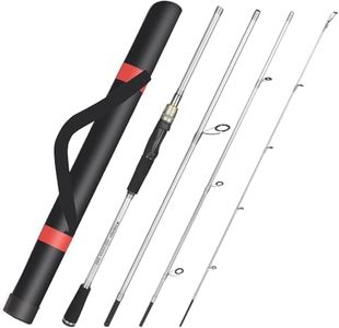 THKFISH Travel Fishing Rods, 4 Piece Spinning Rod with Bag,7.87Feet Carbon Fiber Lightweight Ultra Portable Fishing Pole for Trout Bass Salmon Sunfish Outfit Travel Fishing