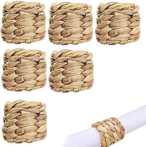 LZYKJGS 6 Piezas Servilletero en Aro, Hebillas Servilletas, Servilleteros Hechos a Mano, Anillos de Servilletas Naturales, Servilleteros Anillos, para Decoración Mesas, Bodas, Fiestas