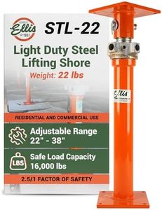 Ellis Manufacturing Light-Duty Steel Lifting Shore – Adjustable Basement Jack for Floor Leveling, Beams, Concrete, and Foundation – 16,000 lb Safe Load Capacity – 22"-38" Adjustment