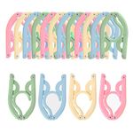 Portable Clothes Hangers, 16 PCS Portable Folding Plastic Clothes Hangers Magic Folding Coat Racks Travel Hanger for Home Travel Outdoor Camping Hiking 4 Colors