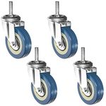 eyepower Set of 4 360° Castor Wheels 75mm - M10 Heavy Duty Wheels for Furniture - Nylon Wheel Castors Outdoor Casters Pallet Wheels Workshop Trolley Wheels Desk Wheels Table Wheels Low Profile Castors