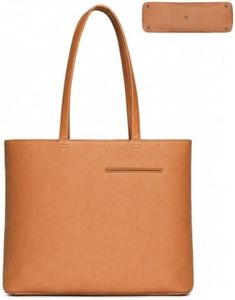 Pebble Leather Tote Bag for Men Shoulder Bag Grain Leather Totes(Brown)