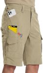 Moosehill Mens-Cargo-Hiking-Shorts Lightweight Water Resistant Quick Dry Relaxed Fit Big & Tall Stretch Waist with 8 Pockets(Light Khaki, 46)