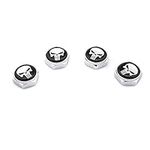 Wilk Metal Skull Logo Car License Plate Frame Bolts Screws Universal Car Accessories (Silver-Black)