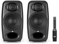 IK Multimedia Premium Version iLoud Micro Monitor Pro Black (Pair) 50 Watt Portable & Powerful Reference Studio Monitor, Class D High-Efficiency Amplifier, Custom-Made Drivers for Music Mixing