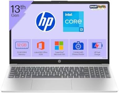 HP 15 Smartchoice, 13th Gen Intel Core i3-1315U (12GB DDR4, 512GB SSD) FHD, Anti-Glare, Micro-Edge, 15.6''/39.6cm, Win11, M365(1yr)*Office24, Silver, 1.59kg, fd0573TU, FHD Camera w/Shutter Laptop