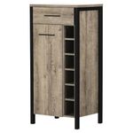 South Shore Furniture 12359 Munich Bar Cabinet with Storage-Weathered Oak and Matte Black