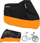 BoHangong Premium Adult Tricycle Cover, Universal for All 3 Wheel Bike Motorcycle Outdoor and Indoor Cover Storage (104" x 43.3" x 49") (Black & Orange, 210D)