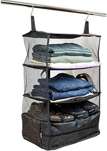 Collapsable Portable Hanging Storage Organizer With Zippered Compartment Perfect for Travel and Packing