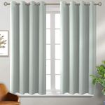 Homestan Blackout Window Curtains 5 Feet Long Set of 2, Room Darkening Blackout Curtains 5 Feet for Window with Grommet Design for Home Decor (5x4 Feet, Silver White)