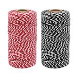 Tenn Well Bakers Twine, 2 Rolls 200M Cotton Twine String for Baking, Gift Wrapping, Christmas Decoration, DIY Crafts and Arts (100M Each Roll)