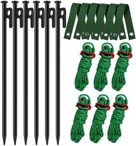 Heavy Duty Steel Tree Stake Kits,6 Pcs 16" Tree Stake Kit,Support Kit for Young Leaning Trees Against Hurricane Protection, Tree Ties for Straightening,Include 6 PCS 13.12 FT Rope (2 Set)