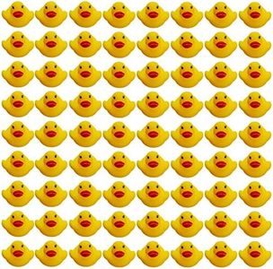 The Twiddlers - 150 Mini Squeaky Rubber Ducks, Small Bath Water Play Toys for Kids Paddling Pool, Games, Party Bags - 3cm x 4cm