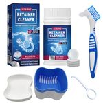Retainer Cleaner Tablets 100 Tablets (3 Months Supply) Denture Cleaning Kit, Removes Stains & Odours. Retainer for Brace, Mouth Guards, Nightguards. Aligner Cleaner Keep Breath Fresh and White