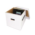 (10) BCW Brand 12 Record Album Storage Box with Removable Lid - Holds Up to 65 Vinyl Records - 12BC65WH by BCW