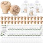 Barydat 100 Sets Wedding Favors for Guests Wooden Bottle Stoppers Wine Corks with Wedding Thank You Cards Organza Bags Wedding Appreciation Gifts Bridal Gift