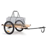Klarfit Bike Trailer Cargo, Bicycle Trailer Transport Box w/ 2 Wheels, Steel Cargo Bike Trailer Attachment Kit w/Hitch & Bracket, Waterproof Bike Trolley Buggy Trailer for Storage Tow & Camping Crate