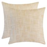 The White Petals Beige Euro Sham Covers for Bed (26x26 inch, Pack of 2)