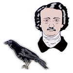 Poe and Raven Enamel Pin Set - Strong Rubber Backing Clasps