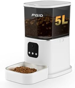 PGID Automatic Cat Feeder with 400W Camera,2.4G Auto Dog Feeder w Night Vision,Pet Feeder w2-Way Audio,Timed Cat Feeders for Dry Food,Dogs Food Dispenser w APP Control 5L