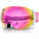 Findway Ski Goggles,Snowboard Goggles for Men Womens Ladies Over Glasses OTG, Magnetic Interchangeable Spherical Lens,Anti-fog 100% UV Protection, Anti-glare Goggles for Skiing Snowboarding