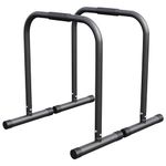 GORILLA SPORTS® Dip Station - Pair, 61 x 38 x 73 cm, Non-Slip Handgrips, Max. Load 200 kg, Steel, Blue/Red/Black - Dip Bars, Dip Stand, Push Up, Parallel Bar, Fitness, Strength Training