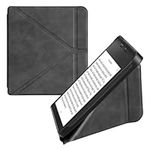 kwmobile Origami Case Compatible with Kobo Libra 2 Case - Slim PU Leather Cover with Stand - Anthracite