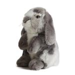 Living Nature Sitting Lop Eared Rabbit Stuffed Animal Plush Toy | Fluffy and Cuddly Rabbit Animal | Soft Toy Gift for Kids | Boys and Girls Stuffed Doll | Naturli Eco-Friendly Plushies | 18 cm