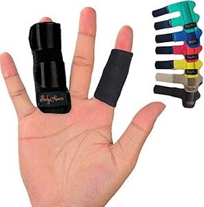 BodyMoves Finger Splint Plus Sleeve (2 pc Set, Midnight Black)