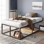 Zinus OLB-MBBF-18T 18 Inch Platforma Bed Frame / Mattress Foundation / Boxspring Optional / Wood slat support, Twin, Black