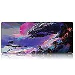 Bimormat Anime Gaming Mouse Mat,XXL Large Extended Desk Mat (35.4x15.7 in),High-performance Mousepad Optimized for Gamer (90x40 D24dragon)